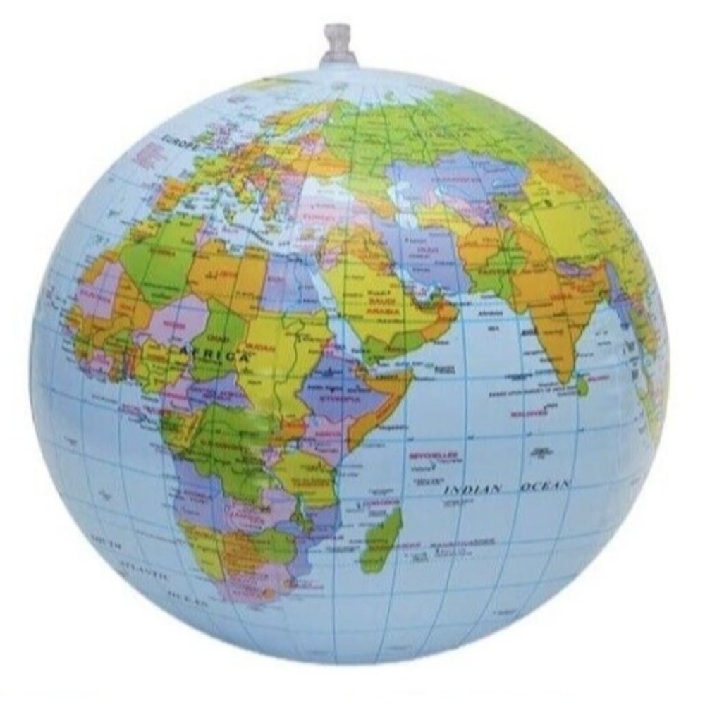 Inflatable World Globe Beach Ball Educational Fun Learning Ball World Globe